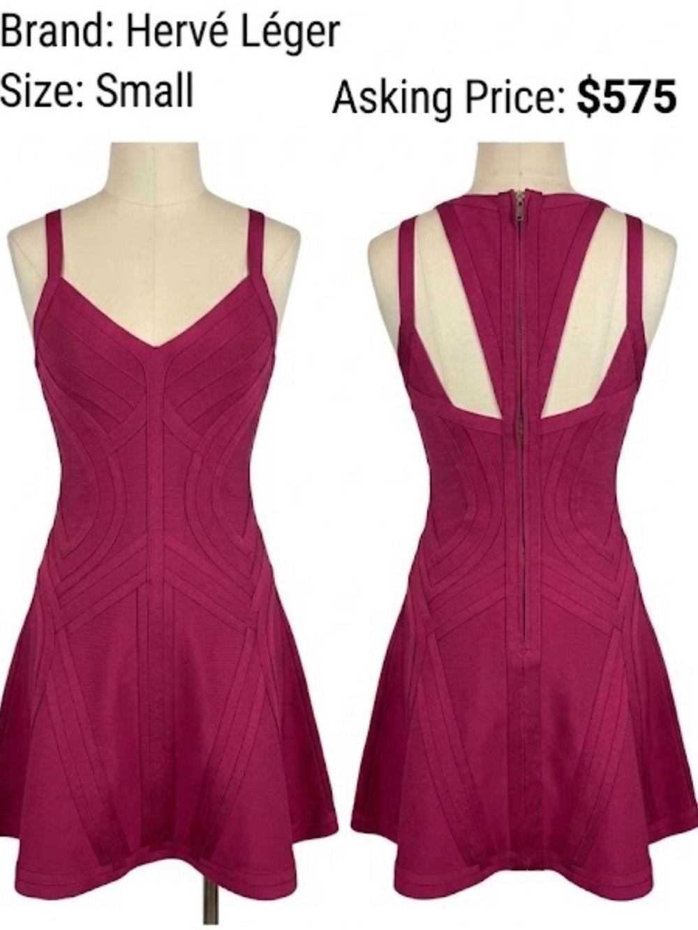 Fitted A-Line Bandage Dress in Berry